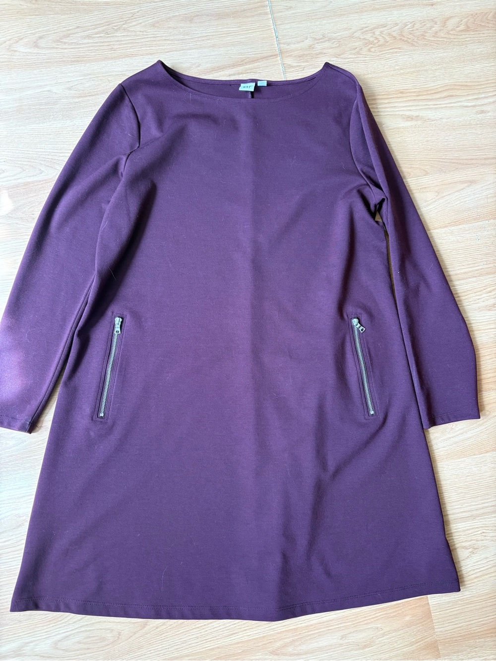 GAP Plum Long Sleeve Shift Dress with Front Zips sz14 - Picture 2 of 5